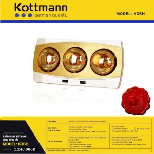 Đèn sưởi 3 bóng Kottmann - K3BH Treo tường - Chính hãng bảo hành 3 năm