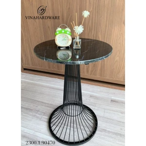 Bàn Cafe Ban Công Màu Đen Mặt Đá Marble cao 750mm