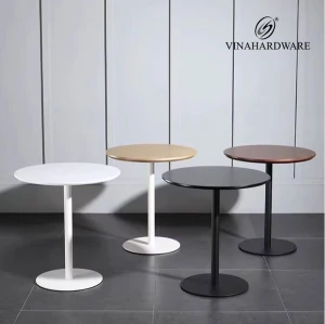 Bàn Cafe Tròn Chân Sắt Mặt Ván MDF Sơn PU Vinhardware