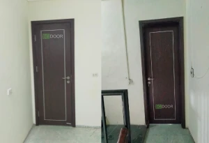 Cửa Composite 2 cánh lệch ô fix trên