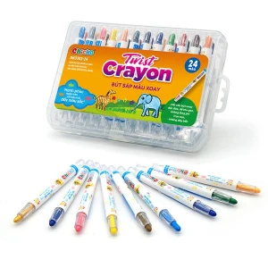 Văn Phòng Phẩm DUKA: Bút Sáp Màu Xoay - Twist Crayon 24 Màu - Hộp Nhựa PP (DK3302-24)