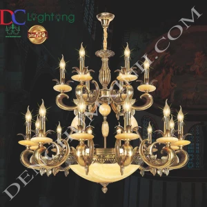 -Đèn chùm đồng cao cấp DCX028/12+6 - Đèn chùm xinh - phân phối sỉ và lẻ đèn trang trí - led TPHCM