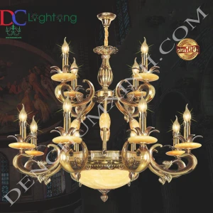 -Đèn chùm đồng cao cấp DCX028/8+4 - Đèn chùm xinh - phân phối sỉ và lẻ đèn trang trí - led TPHCM