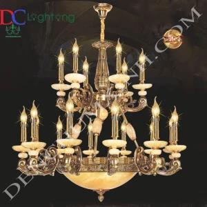 -Đèn chùm đồng cao cấp DCX030/12+6 - Đèn chùm xinh - phân phối sỉ và lẻ đèn trang trí - led TPHCM