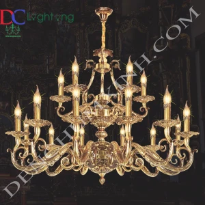 -Đèn chùm đồng cao cấp DCX031/12+6 - Đèn chùm xinh - phân phối sỉ và lẻ đèn trang trí - led TPHCM