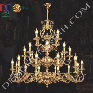 -Đèn chùm đồng cao cấp DCX031/12+8+4 - Đèn chùm xinh - phân phối sỉ và lẻ đèn trang trí - led TPHCM