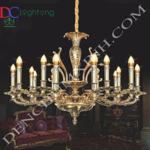 -Đèn chùm đồng cao cấp DCX1111/18+6 - Đèn chùm xinh - phân phối sỉ và lẻ đèn trang trí - led TPHCM