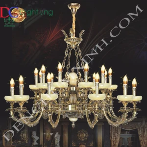 -Đèn chùm đồng cao cấp DCX1112/12+12 - Đèn chùm xinh - phân phối sỉ và lẻ đèn trang trí - led TPHCM