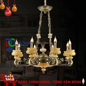 Đèn chùm đồng CĐ-2008/8 chính hãng trang trí Tiệc cưới, phòng khách, nhà hàng...vvv - Đèn chùm xinh - phân phối sỉ và lẻ đèn trang trí - led TPHCM