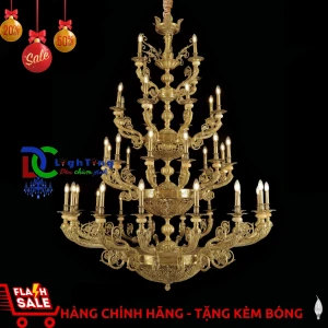 Đèn chùm đồng CĐ-5201/16+12+8+4 chính hãng trang trí khách sạn, bệnh viện, biệt thự...vvv - Đèn chùm xinh - phân phối sỉ và lẻ đèn trang trí - led TPHCM