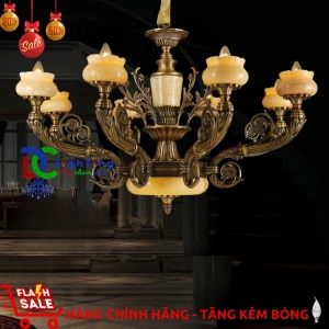 Đèn chùm đồng CĐ-5201/8 chính hãng trang trí nhà thờ, bệnh viện, phòng họp...vvv - Đèn chùm xinh - phân phối sỉ và lẻ đèn trang trí - led TPHCM