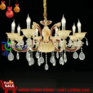 Đèn chùm nến pha lê CN-23/8 trang trí chính hãng quận 12-TP. Hồ Chí Minh lắp nhà hàng, trung tâm tiệc cưới