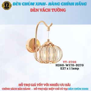 Đèn vách tường VT2766-MỚI 2025 - Đèn chùm xinh - phân phối sỉ và lẻ đèn trang trí - led TPHCM