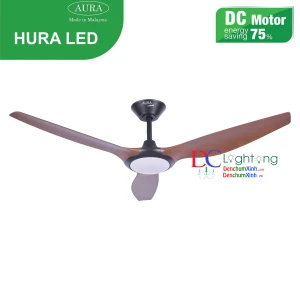 Quạt trần chính hãng trang trí đại sảnh - Quạt trần HURA LED - BH Động cơ 10 năm - Đèn chùm xinh