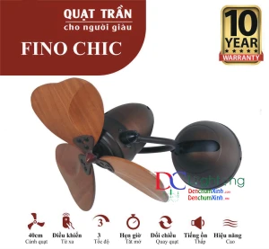Quạt treo tường trang trí khu du lịch - Quạt treo tường FINO CHIC - BH Động cơ 10 năm - Đèn chùm xinh - phân phối sỉ và lẻ đèn trang trí - led TPHCM
