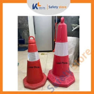 Cọc tiêu nhựa Nhật Quang phản quang trắng, cao 75cm