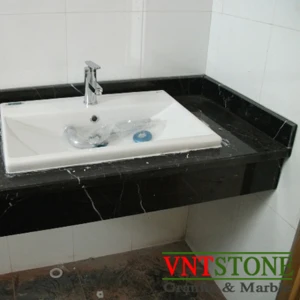 Lavabo Đá Marble Đen Chỉ Trắng