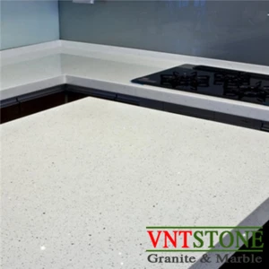 Mặt Bàn Bếp Đá Nhân Tạo Kim Sa Trắng