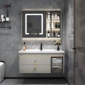 BỘ TỦ GƯƠNG PHÒNG TẮM CAO CẤP AKHOA PVC11 80CM