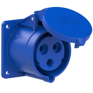 F323-6 Ổ cắm âm loại không kín nước dạng thẳng 32A 3P 230V 6H IP44