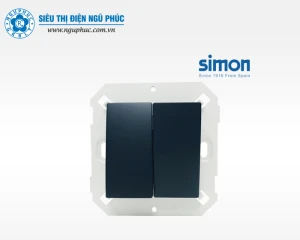 Công tắc đôi 1 chiều Matte Black Simon V8 80398-26