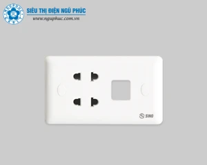 Ổ cắm đôi 2 chấu 1 công tắc S1982X (S1982XV)