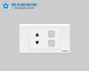 Ổ cắm đơn 2 chấu 2 công tắc Sino S18UXX