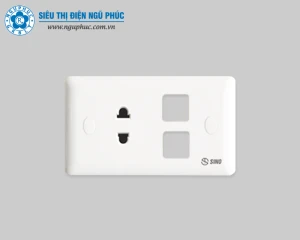 Ổ cắm đơn 2 chấu 2 công tắc Sino S198XX (S198XXV)
