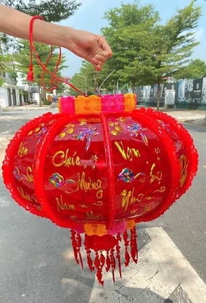 Lồng Đèn 3D-80cm trang trí Tết năm Ất Tỵ 2025