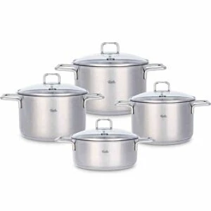 Bộ nồi Fissler Hamburg 4 nồi, sản xuất tại Đức, chất liệu cao cấp, kèm nắp kính trong suốt