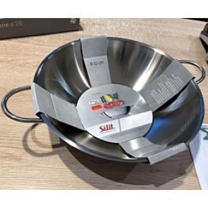 Chảo inox sâu lòng Silit Wok 32 cm nhập khẩu Đức, đáy 3 lớp, chuyên dùng để xào, bảo hành 5 năm