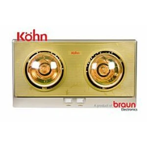 Đèn sưởi nhà tắm Braun Kohn 2 bóng công suất 550w, bật 1 hoặc 2 bóng tùy nhu cầu, bảo hành 5 năm