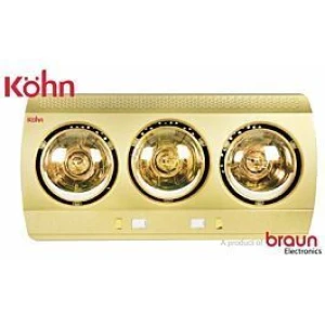Đèn sưởi nhà tắm Braun Kohn 3 bóng tổng công suất 825w, điều khiển 3 mức nhiệt