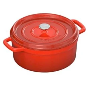 Nồi gang Arber NG24MD màu đỏ đường kính 24cm, dùng cho bếp từ và các loại bếp