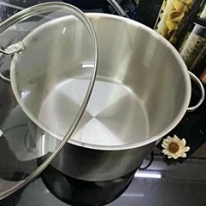 Nồi luộc gà Elo Multilayer Premium 28 cm, inox 304, đáy liền 3 lớp, nắp kính, bảo hành 4 năm