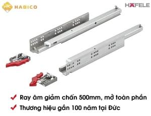 Ray âm giảm chấn mở toàn phần 500mm Hafele 433.03.106
