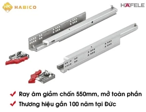 Ray âm giảm chấn mở toàn phần Hafele 550mm