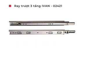 Thanh ray trượt bi 3 tầng IVAN 02421.500 ZNP kẽm xanh