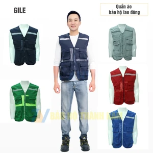 Áo gile bảo hộ phản quang 4 túi hộp - Đủ các màu sắc bạn cần