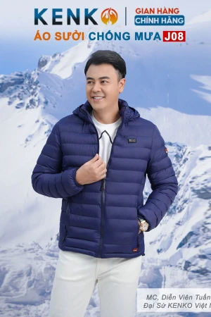 Áo khoác sưởi ấm Nhật Bản Kenko J08 màu Xanh - Vải chống nước tuyệt đối