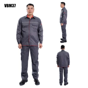 Quần áo bảo hộ Kaki 3.1 - Xám phối đỏ