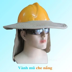 Vành mũ che nắng mũ bảo hộ lao động - Vải cao Kaki loại 1