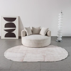 Thảm trải sàn Hayden Nâu oval lông mềm