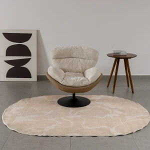 Thảm trải sàn Peach oval lông mềm