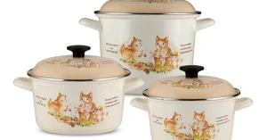 Bộ 3 nồi tráng men Fujihoro KIT-330 Nhật bản