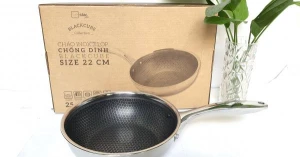 Chảo chống dính sâu lòng 3 đáy Blackcube Fivestar đường kính 22cm