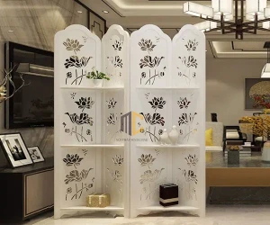 Bình phong công sở kết hợp kệ hoa sen