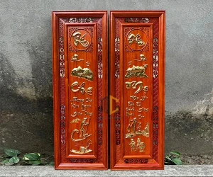 Câu đối Cha Mẹ bằng gỗ