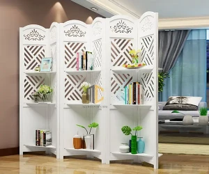 Kệ gỗ bình phong nan chéo