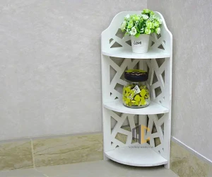 Kệ góc cầu thang mắt lưới